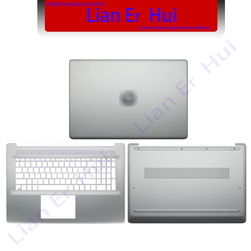 

Оригинальная Новинка для HP 17-CN 17-CP, задняя крышка ЖК-дисплея, чехол, подставка для рук, нижняя крышка, без прикосновения, серебристая фотограф...
