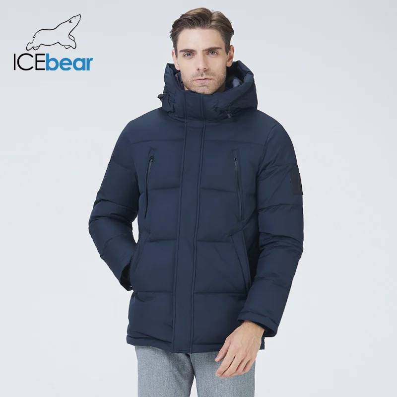 

ICEbear 2021 new winter men's jacket hooded men's clothing thicken warm jacket fashion brand men's MWD21823i