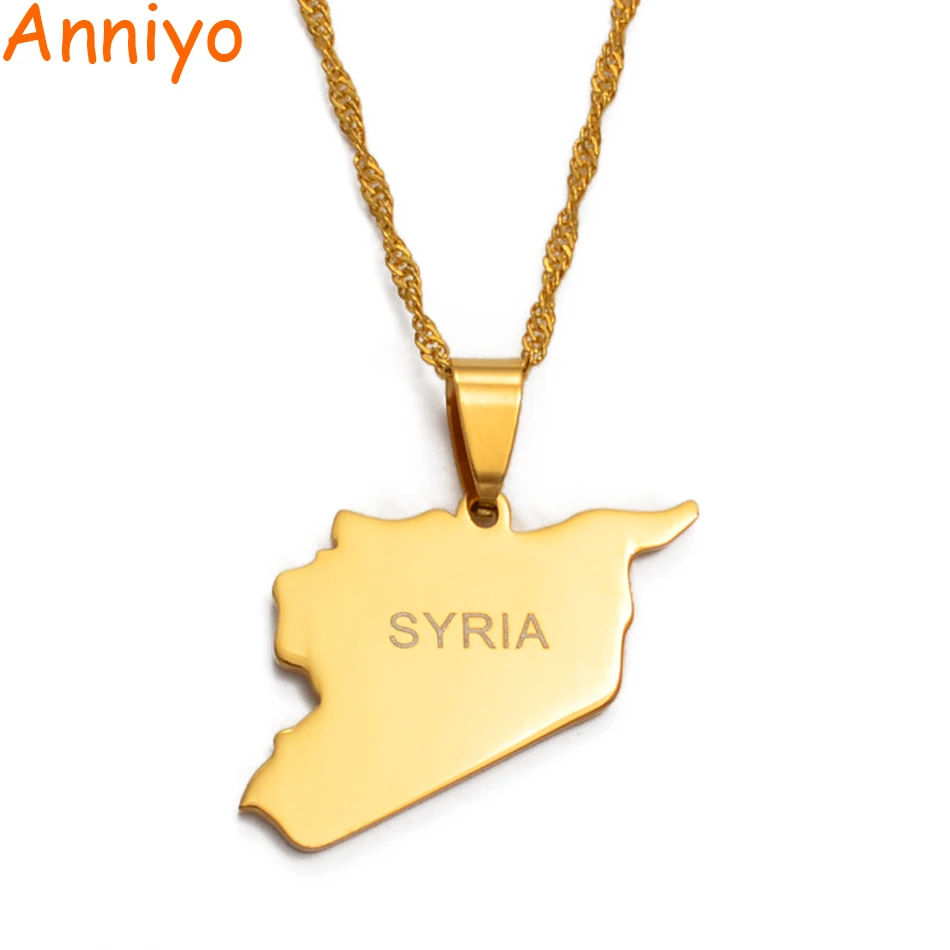 Ожерелья Anniyo с символом Сирии подвески золотого цвета ожерелья подвесками