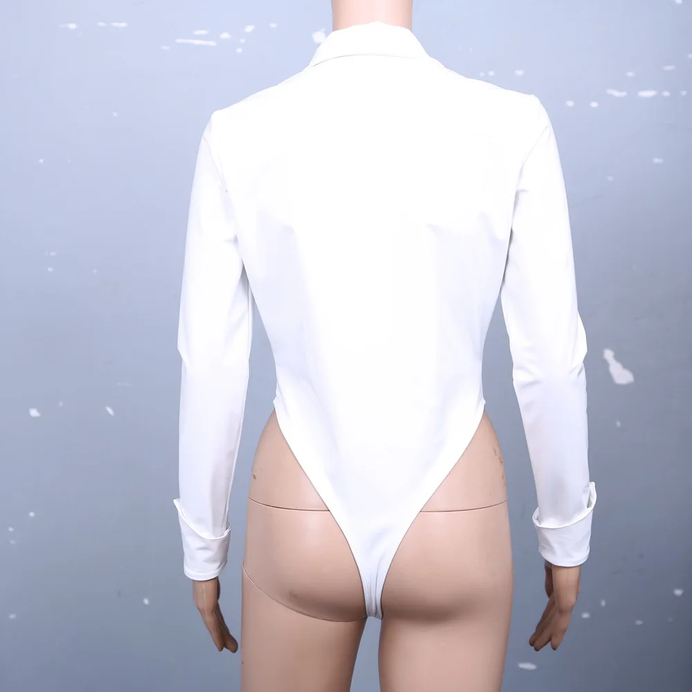 Fad искусственная кожа с длинным рукавом прямой пиджак Боди Одежда из ПУ латекса