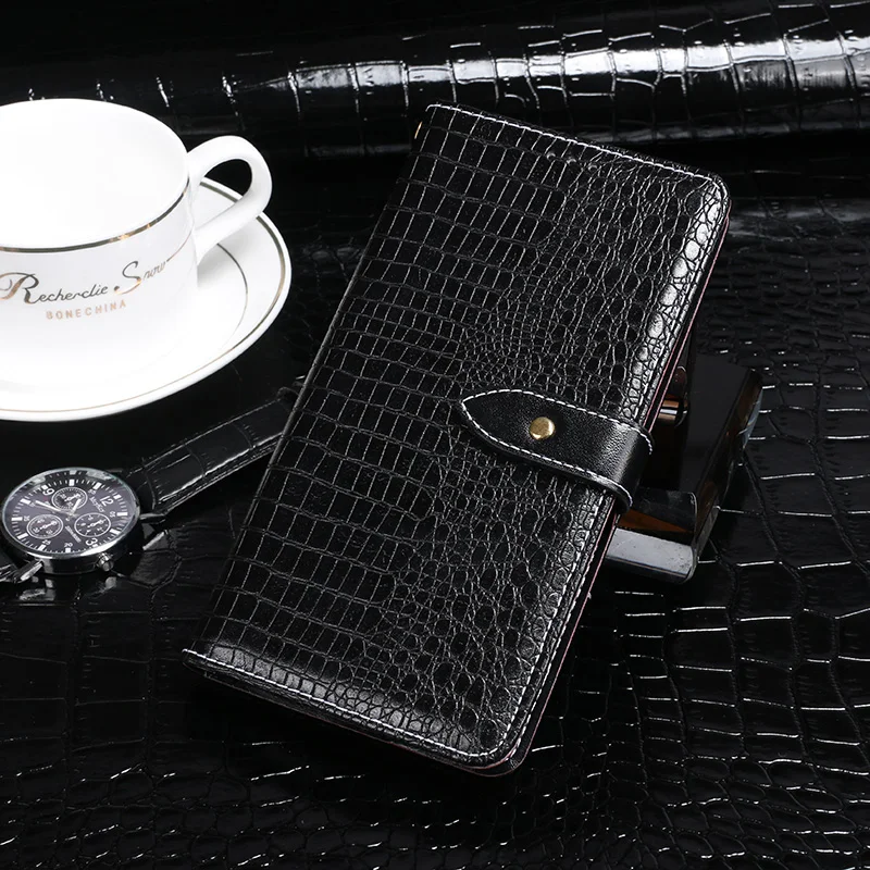 

Кожаный чехол-книжка для Oukitel C15 Pro, с текстурой крокодила