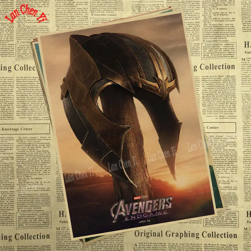 Армейский зеленый Marvel Фильм Мстители: эндшпиль крафт-бумага плакат художественный напечатанный номер живопись наклейки на стену - Цвет: Армейский зеленый