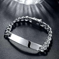 special offer fashion 925 stamp silver color bracelet for man classic geometry 10mm chain jewelry wedding party christmas gifts