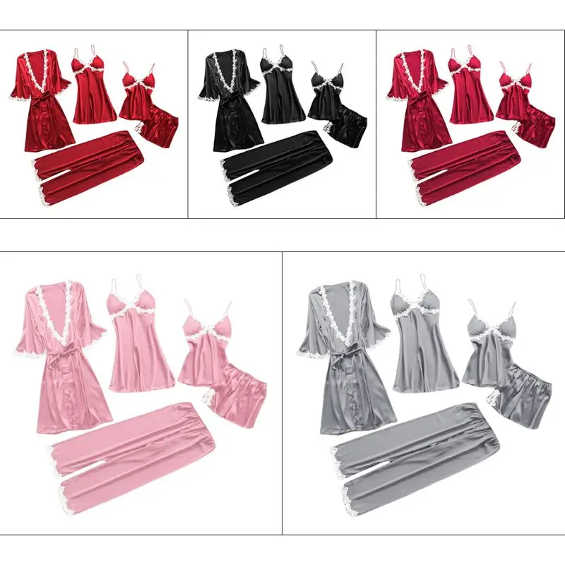 

Пижама женская кружевная с V-образным вырезом, 5 шт.