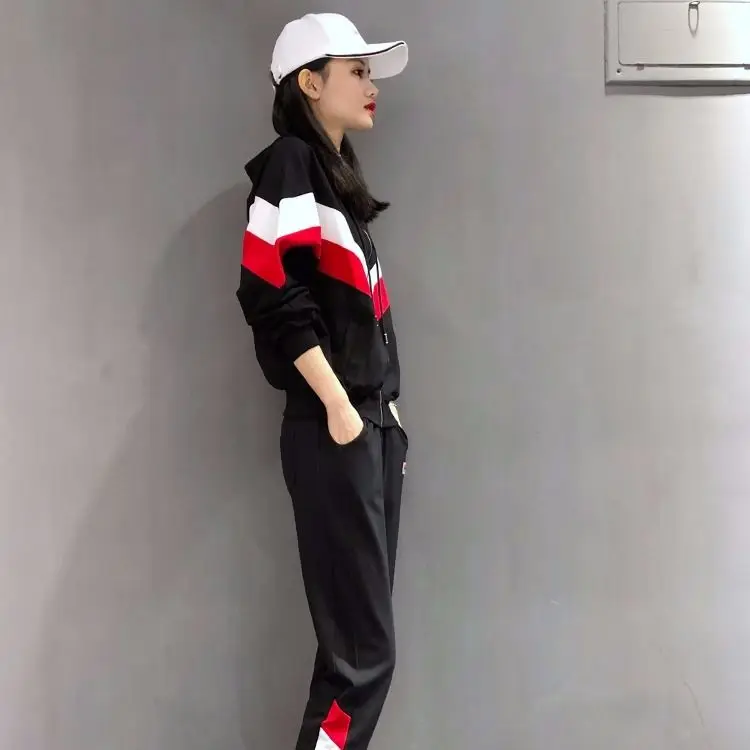 

New hooded sweater women's two piece suit versatile new casual pants sportswear suit women's
