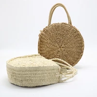 2021 new arrival round straw beach handbag woven bags for women desinger luxury handmade shoulder bag woven bag hot