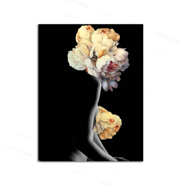 Плакаты в скандинавском стиле декоративные настенные цветы перья обнаженные