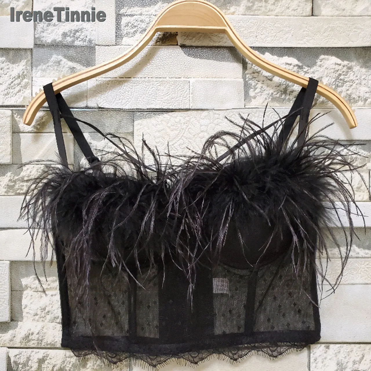 Женский кружевной Бюстье Irene Tinnie бюстье с перьями страуса укороченный топ без