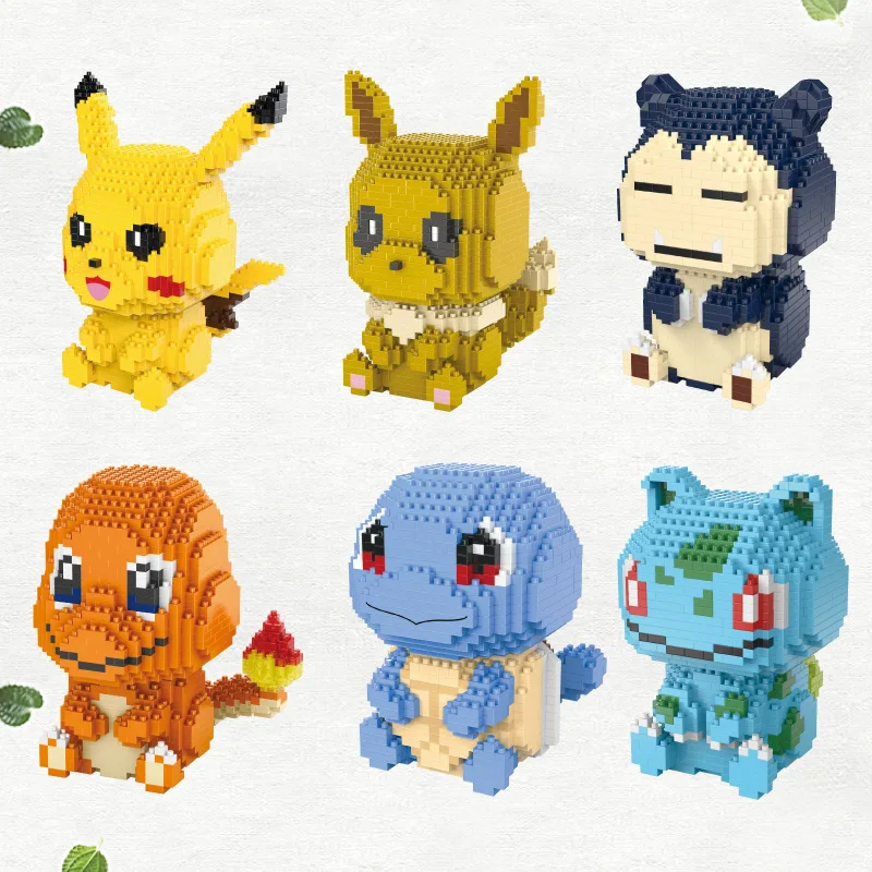 HC Волшебная пластиковая мультяшная Строительная игрушка Charmander модель Snorlax данные аукциона eevee детские игрушки прекрасные подарки для девочек на Рождество