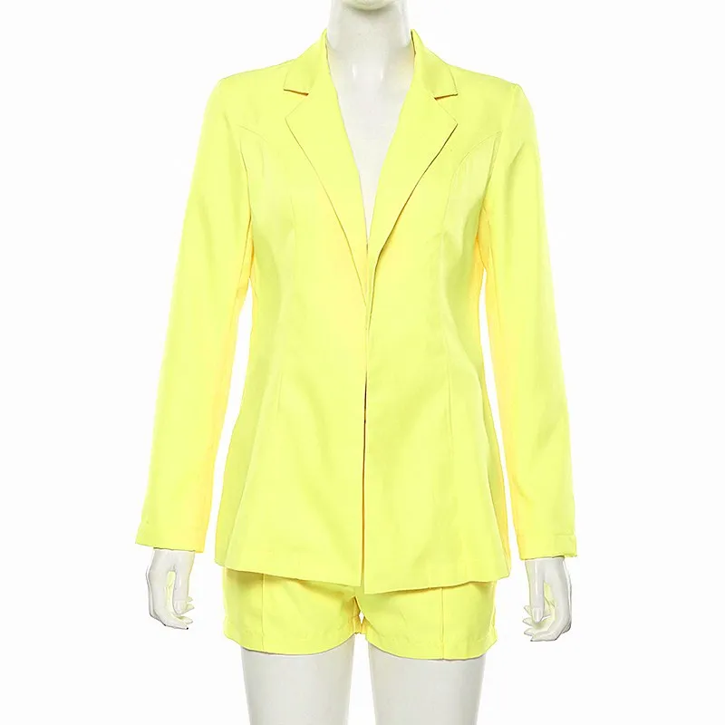 Женский короткий Блейзер комплект из двух предметов повседневный облегающий