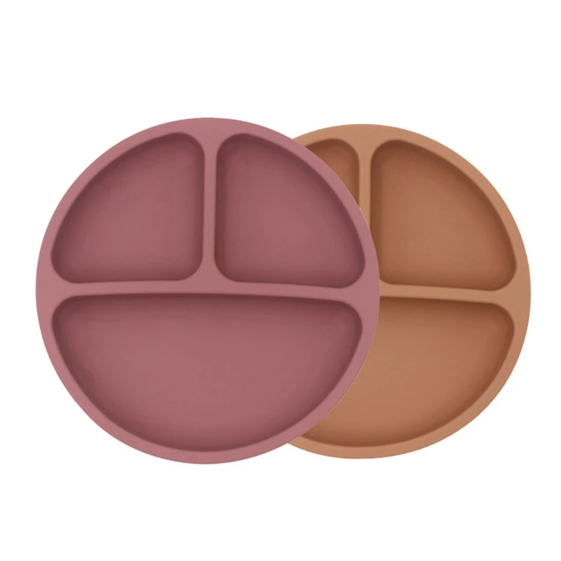 

4pcs/set BPA Free Baby Silicone Tableware Waterproof Bib Solid Color Dinner Plate Sucker Bowl And Spoon For Children