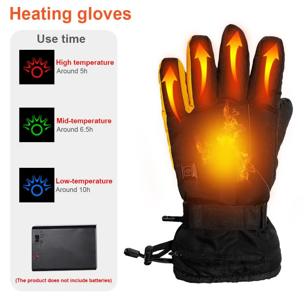 

Heated Gloves Rechargeable Battery Windproof Winter Gloves for Skiing Driving Cycling Riding
