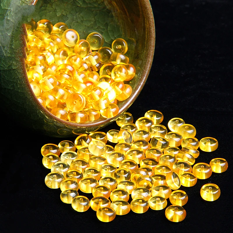 ICNWAY 1 шт. балтийский натуральный Янтарный россыпью бусины Абак золотые