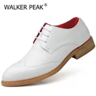 Мужские деловые туфли WalkerPeak, брендовые кожаные модные официальные туфли с острым носком, обувь для офиса и свадьбы, белые, размеры 13