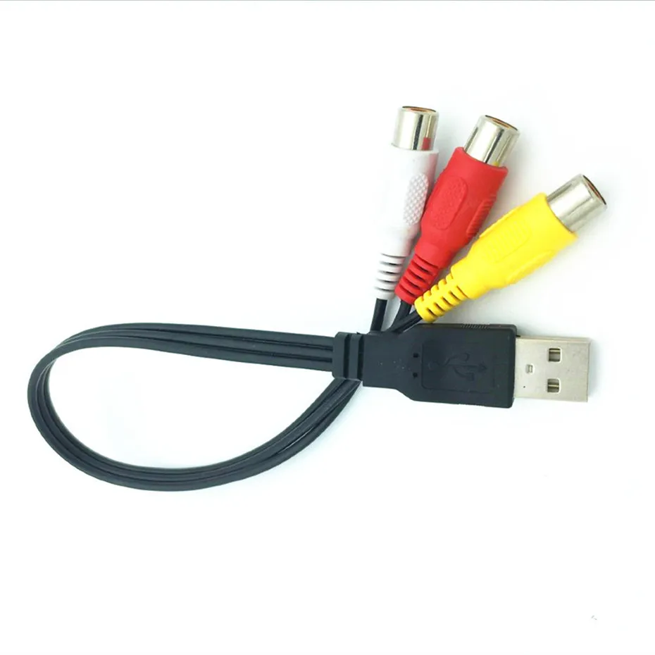 Переходник USB (штекер) на 3 RCA (гнездо) аудиоконвертер видео AV A/V кабель для HD TV