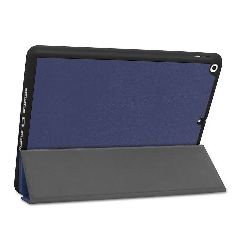 Трехслойный кожаный Флип Стенд кожаный чехол для iPad 10,2 iPad 7th Gen A2197 A2198 A2200 чехол противоударный чехол с авто режимом включения и выключения Смарт Обложка