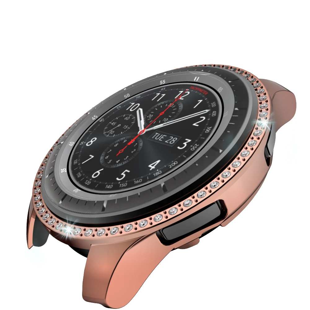 Блестящий Алмазный чехол для samsung Galaxy Watch 42 мм 46 мм защитный бампер gear S3 Frontier Shell