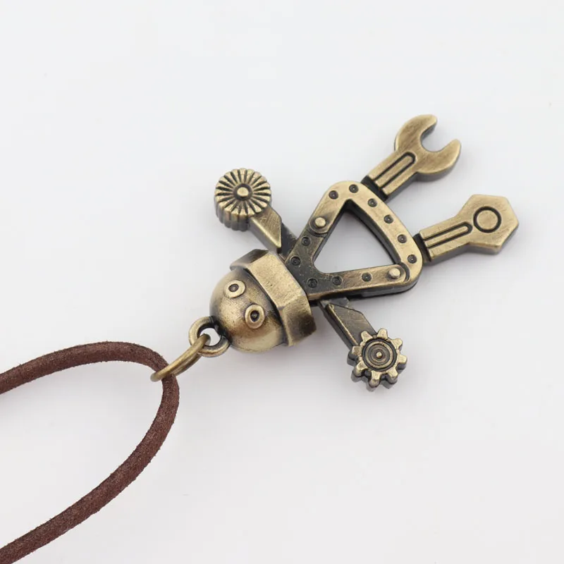 Robot sweater chain necklace with moveable hands and feet retro fashion casual birthday gift |
