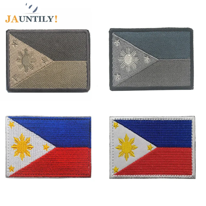 Вышитый Флаг Филиппин нашивки для одежды нарукавник нарукавники эполет значок