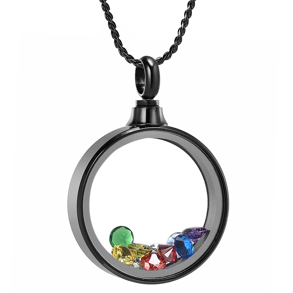 

starton Stainless Memorial Glass Locket Pendant - Cremation Jewelry - Ash Necklace - Urn Necklace - Pet Memorial for Ashes