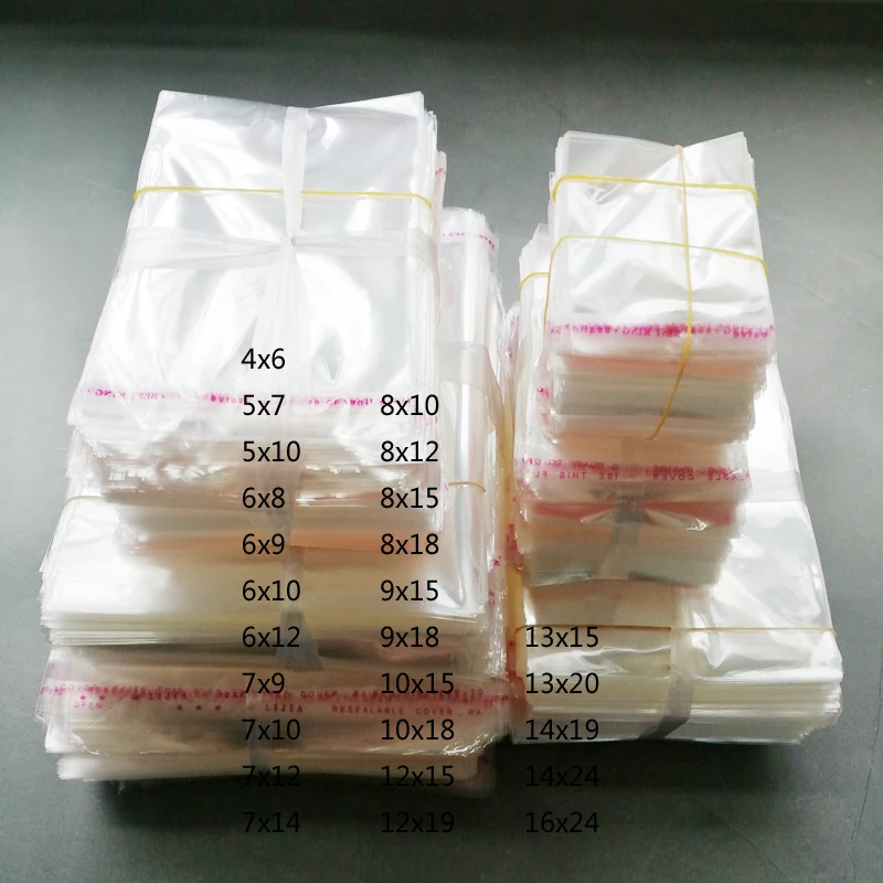 10000pcs Opp Bags Self Adhesive Clear Transparent Cello Bags Self Sealing Cellophane Plastic Bag for Jewelry Gifts Packing Bag