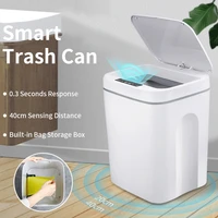 16l intelligent trash can automatic sensor dustbin smart sensor electric waste bin for kitchen bathroom garbage home rubbish can