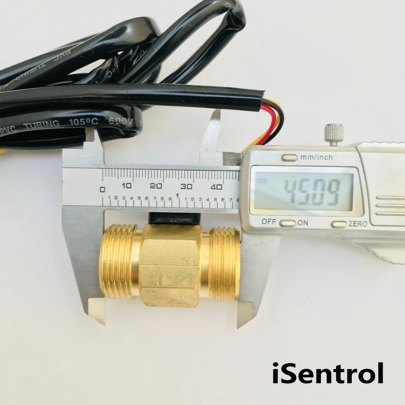 Фото 2 метра кабель BSP 3/4 "USC HS43TB латунь эффект Холла Датчик расхода воды 45л/мин с 2 метра кабель BSP 3/4 "USC HS43TB латунь эффект Холла Датчик расхода воды 45л/мин с