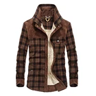 Мужская клетчатая теплая куртка, флисовое плотное армейское пальто, Осень-зима 2020, мужская приталенная одежда, мужская брендовая одежда