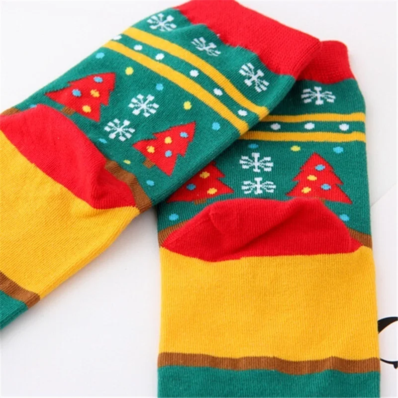 Зимние осенние рождественские носки женские хлопковые с рисунком милые теплые
