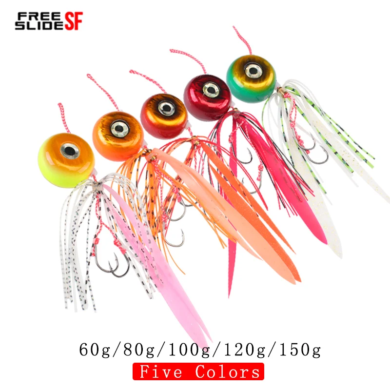 MADMOUSE FREE SLIDE SF Fishing Lures 60g 80g 100g 120g 150g  Jig Sinker Lead Lures Saltwater Rubbers Sea Fishing Baits