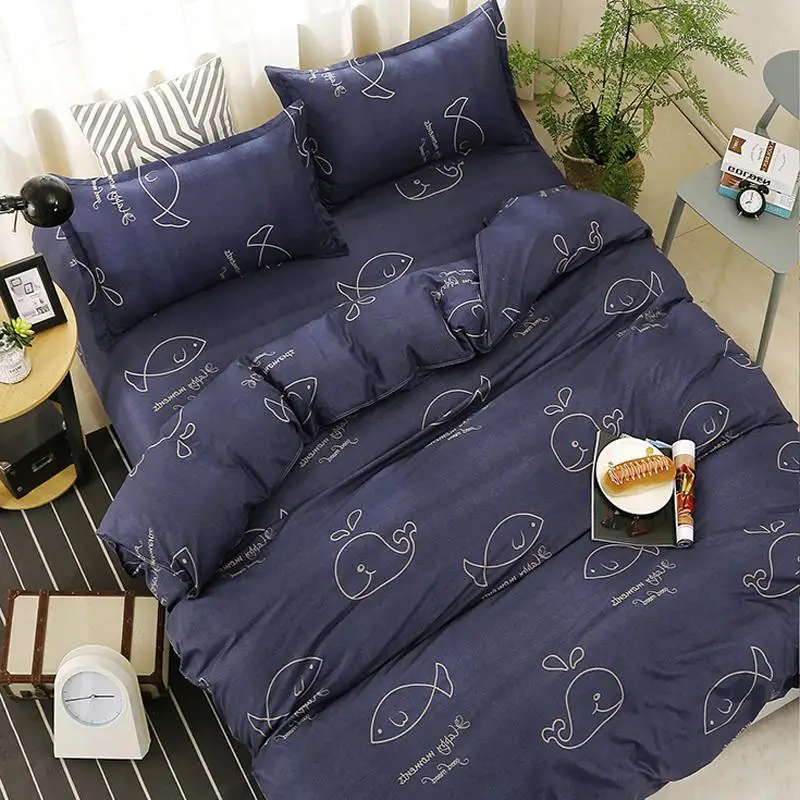 Комплект постельного белья с геометрическим рисунком розового фламинго