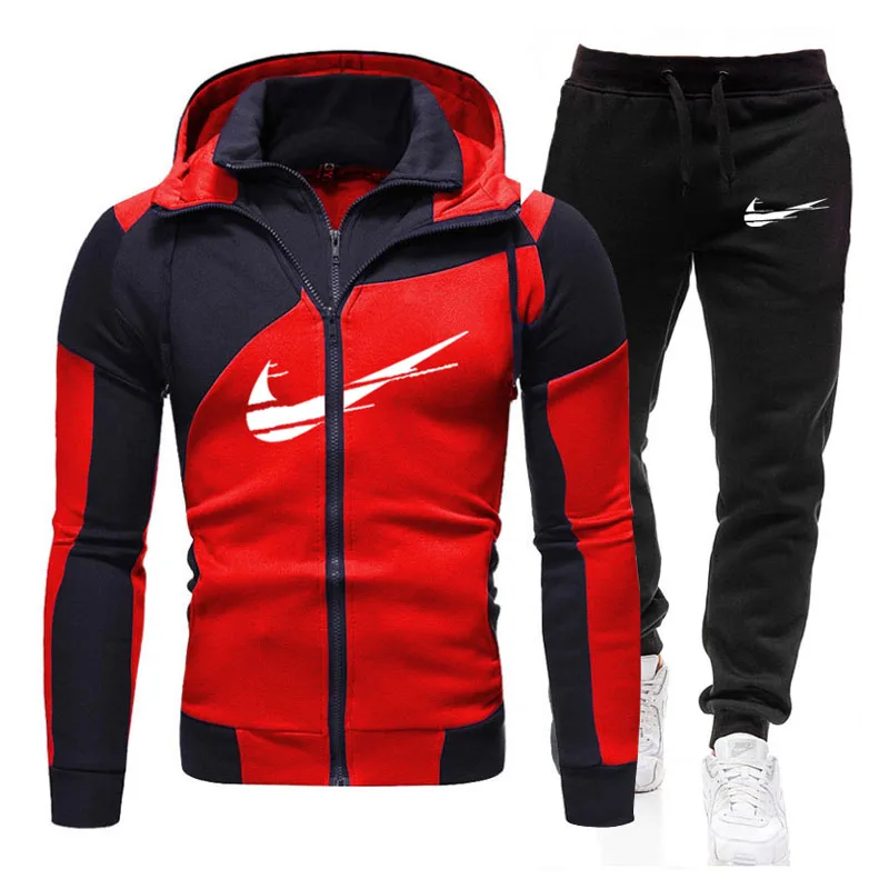 

2021 Men INIKE Sportswear Tracksuits Sets Men's Zipper Sporting Hoodies+Pants Sets casual Outwear sports Suits men Hoodie