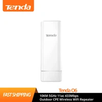 tenda o6 10km 5ghz 11ac 433mbps outdoor cpe wireless wifi repeater extender router ap access point wifi bridge with poe adapter