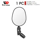 Зеркало заднего вида для велосипеда, регулируемое, с поворотом на WEST BIKING градусов, 18-25 мм