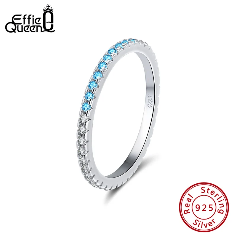 Effie queen, цветные обручальные кольца, 925 серебряное кольцо, классическое, полностью проложенное, AAAA, кубический циркон, обручальное кольцо, пара колец, BR63-WL