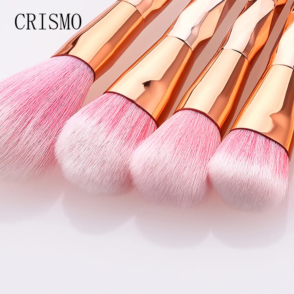 CRISMO 10PCS Diamond Makeup Brushes Set Powder Foundation Eye Shadow Blush Blending Cosmetics Tool Kits Rose Gold Make Up Brush | Красота и