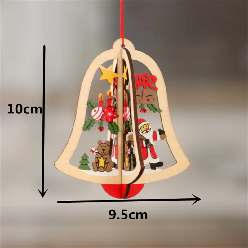 as picture 1 шт DIY деревянный кулон-фоторамка елочные украшения Рождественские украшения для дома год Navidad-S - Цвет: as picture