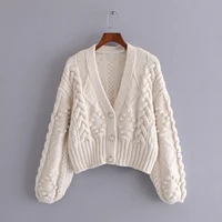 spring of europe united states artificial jewelry button knitwear factory direct sweater cardigan female