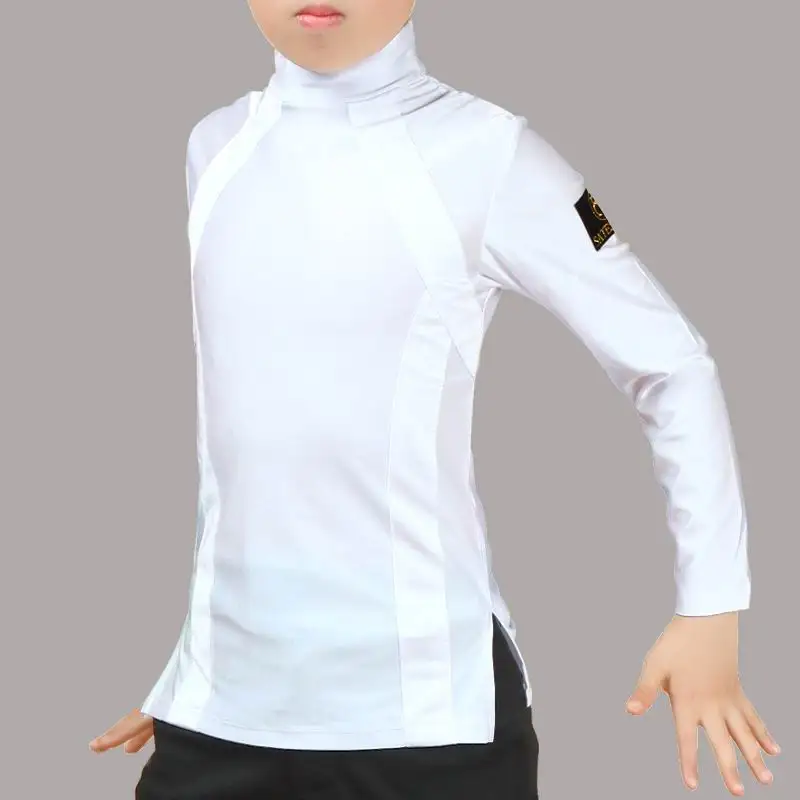 Топ для латинских танцев с длинными рукавами мальчиков рубашки одежда