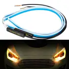 Дневные ходовые огни 2xultrafine DRL 30 45 60 см, гибкая мягкая направляющая трубка, автомобильная светодиодная лента, белая, синяя, желтая, водонепроницаемая