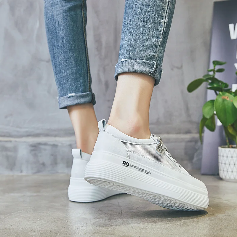 

Sponge cake small white shoes mesh breathable casual shoes increase women's shoes spring Korean sports shoes