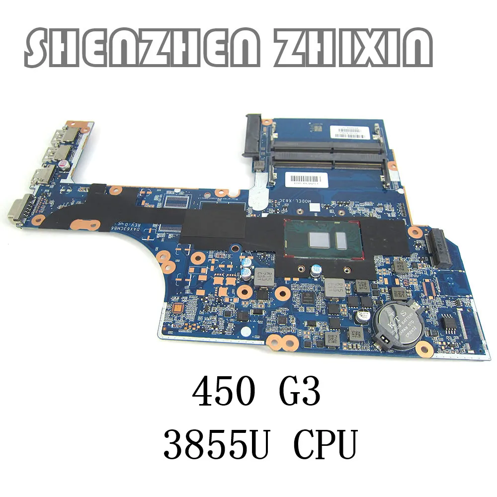 Материнская плата для ноутбука HP Probook 450 G3 470 3855U CPU 855669-001 855669-601 DAX63CMB6D1 материнская -