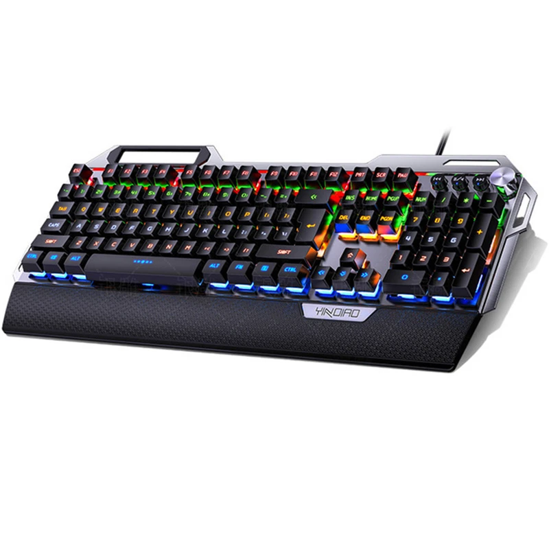 Проводная металлическая Механическая игровая клавиатура RGB подсветка подставка