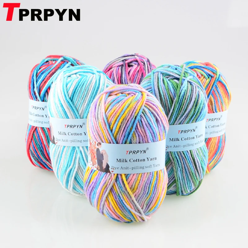 TPRPYN 1 шт. = 50 г 100 м модная пряжа для вязания молочного хлопка смешанная камвольная