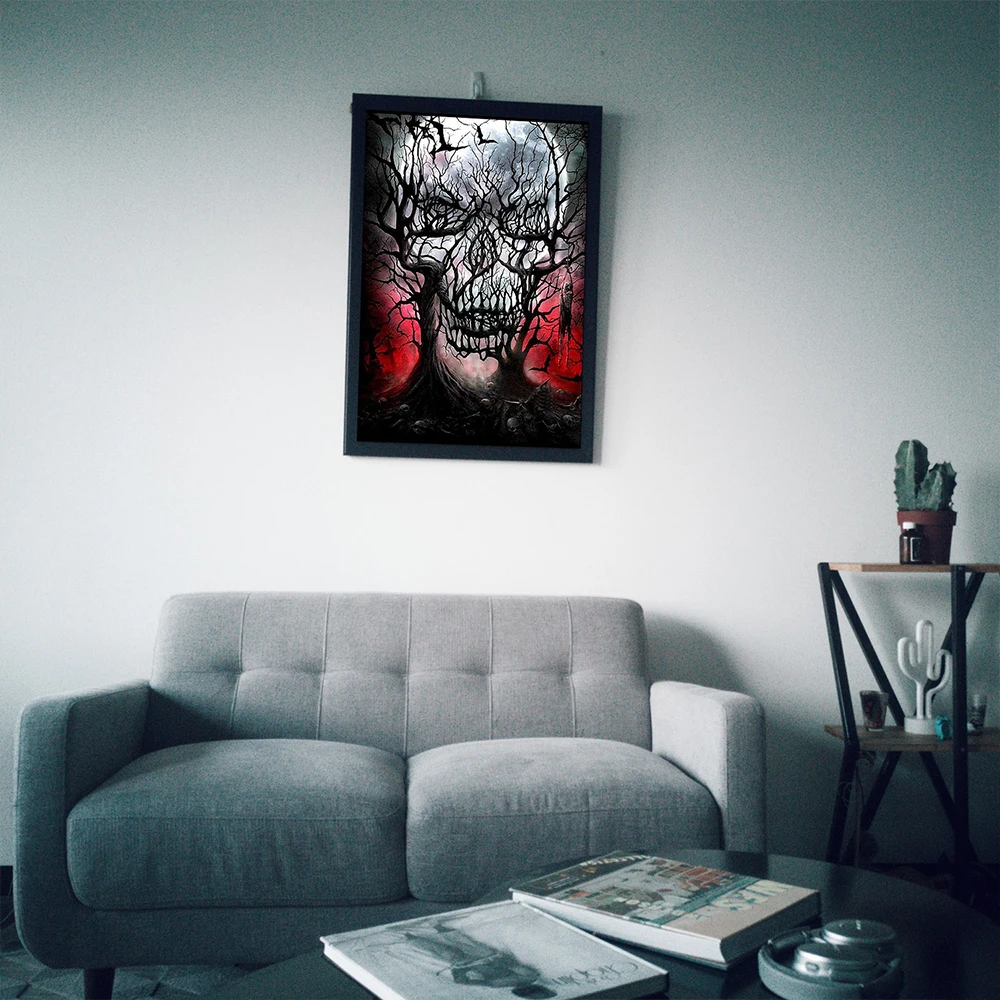 Набор для алмазной вышивки 5D крестиком с черепом и деревом взрослых детей полное