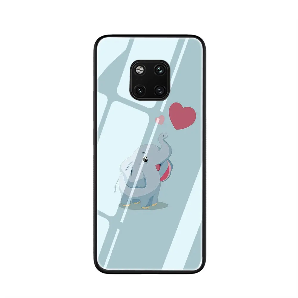 Милый чехол из закаленного стекла Dumbo чехол для Huawei P10 P20 P30 mate 20 Honor 9 10 Lite Pro 7A 8X P Smart