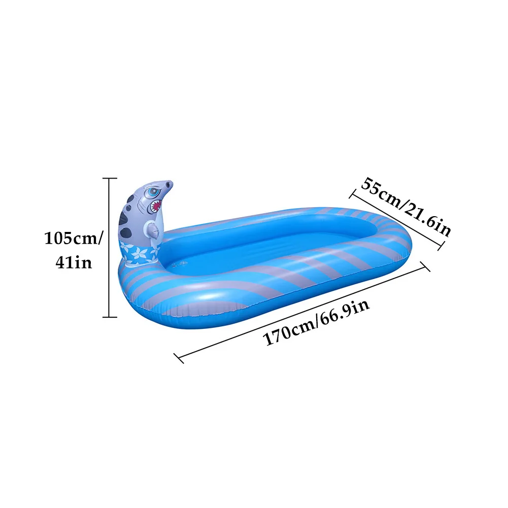 

Inflatable Sprinkler Pool Splash Pad Backyard Beach Portable Cartoon Shark For Kids Summer Outdoor Play Garden Gift Water Toys