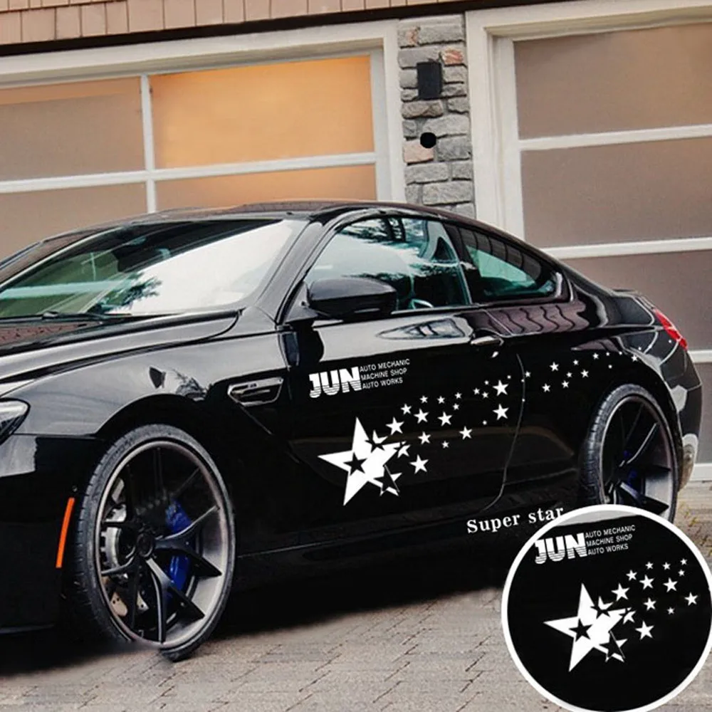 

1Pcs Five-pointed Star Car Stickers 1.6M Star Graphic Decals Motorcycle Car Body/Window Stickers Vinyl Car-styling Hot