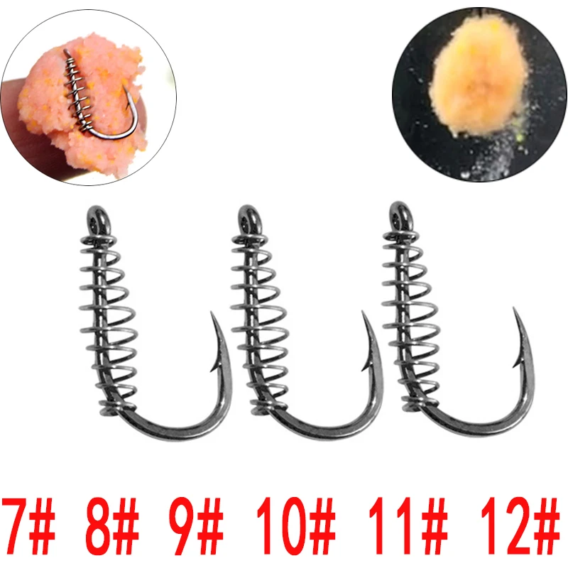 10 шт. колючий рыболовный крючок прочный пружинный для ловли карпа с отверстием