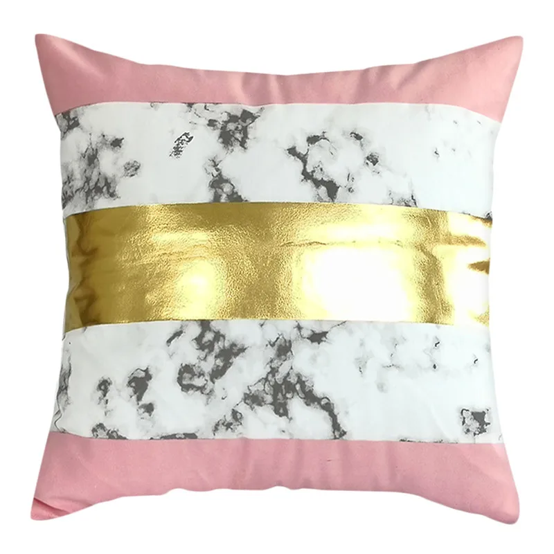 Fuwatacchi Pink Gold Foil Cushion Cover Heart Letter Geometric Pillow cover for Home Chair Sofa Decorative Pillows 45*45cm | Дом и сад